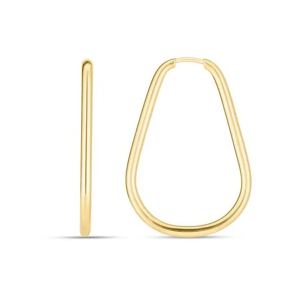 14K Yellow Gold Endless Pear Shape Hoop Earring West and Company Auburn, NY