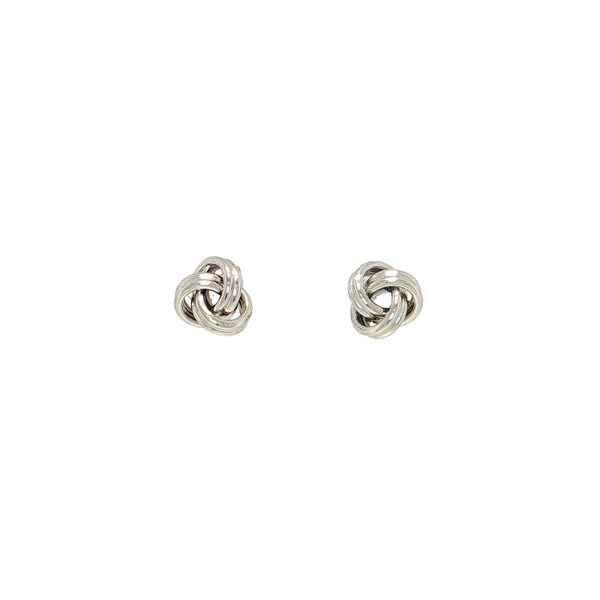 14K White Gold Polished Love Knot Post Earrings West and Company Auburn, NY