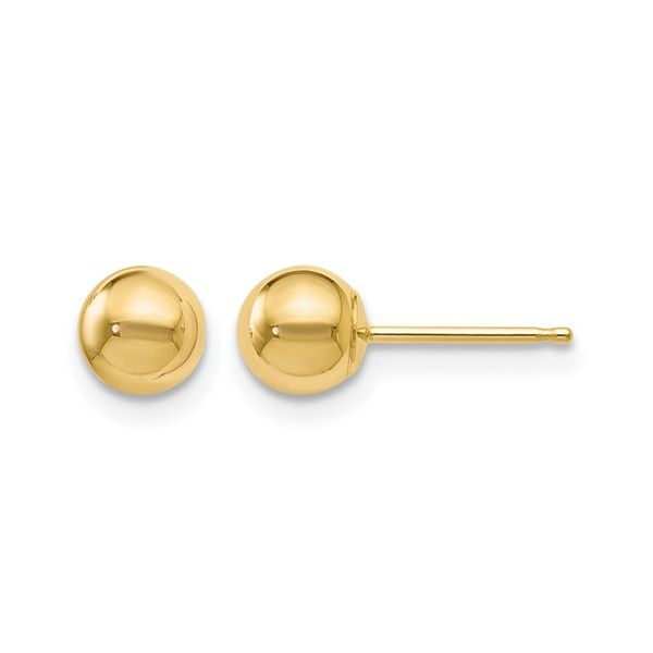 10K Yellow Gold 5mm Ball Stud Earrings West and Company Auburn, NY