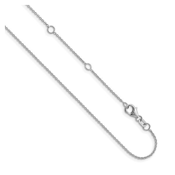 14K White Gold 1.25mm Round Adjustable Cable Chain West and Company Auburn, NY