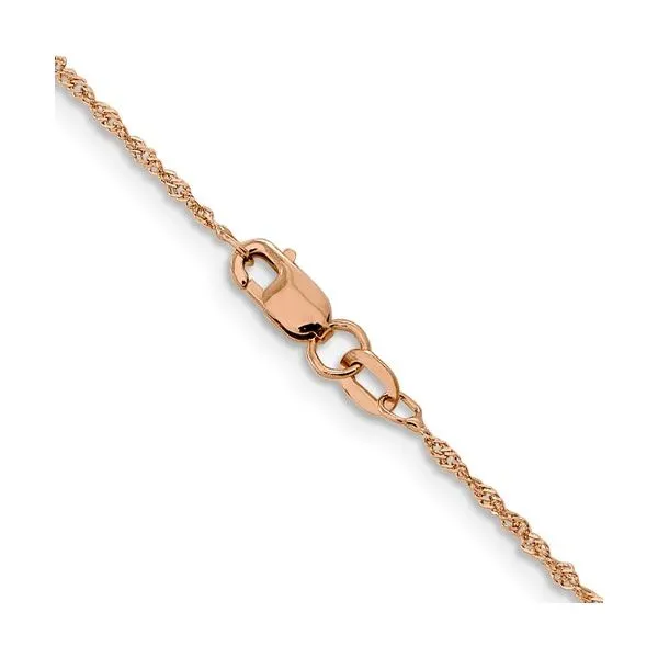 14K Rose Gold 18-Inch Singapore Chain with Lobster Claw Clasp West and Company Auburn, NY