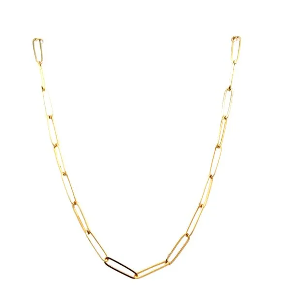 14K Yellow Gold 18-Inch Solid Paper Clip Chain With Lobster Claw Clasp West and Company Auburn, NY