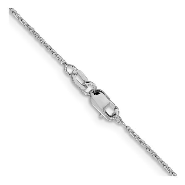 14K White Gold 18 Inch 1.1mm Flat Cable Chain with Lobster Claw Clasp West and Company Auburn, NY