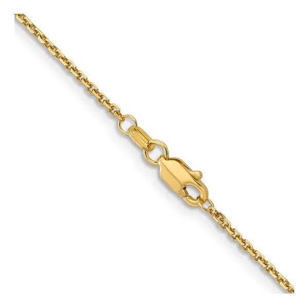14K 18 inch 1.4mm Diamond Cut Round Open Link Cable with Lobster Clasp Chain West and Company Auburn, NY