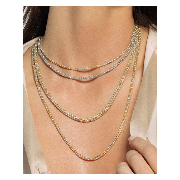 14K Two Tone Gold 2.7mm Fancy Ice Chain with Lobster Clasp Image 2 West and Company Auburn, NY