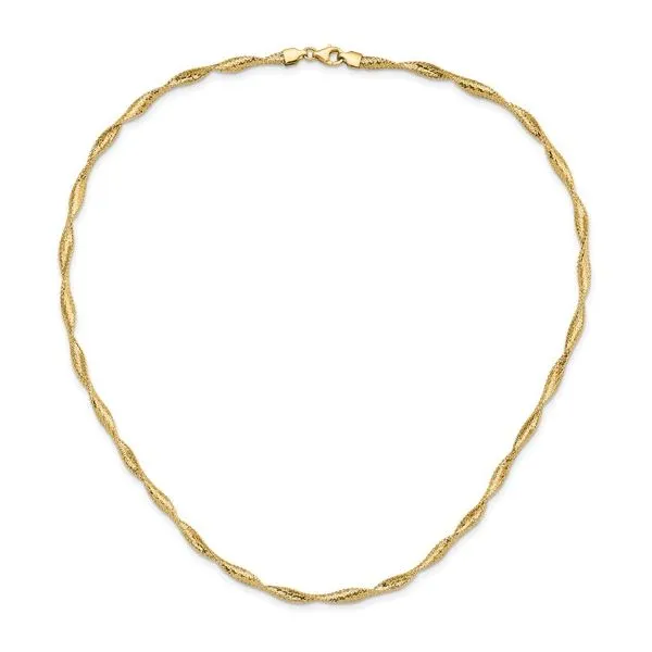 14K Polished Twisted Stretch Necklace- 17 IN Image 2 West and Company Auburn, NY