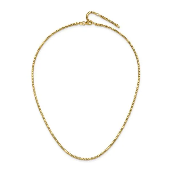 14K 2.1mm Diamond Cut Open Franco Chain- Adjustable 18-20IN Image 2 West and Company Auburn, NY