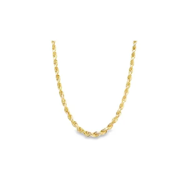 14K Yellow Gold 24 Inch 3.5mm Diamond Cut Royal Rope Chain with Lobster Lock West and Company Auburn, NY