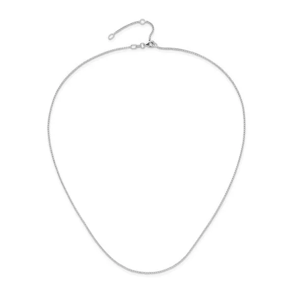 14K White Gold  1mm Diamond Cut Adjustable Franco Chain Image 2 West and Company Auburn, NY