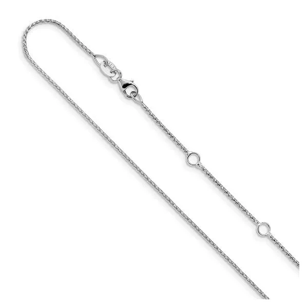 14K White Gold  1mm Diamond Cut Adjustable Franco Chain West and Company Auburn, NY
