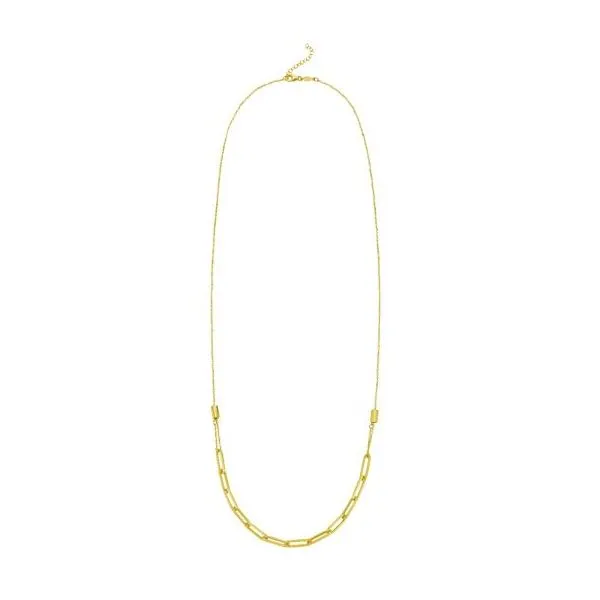 14K Yellow Gold Adjustable Paperclip Link 16