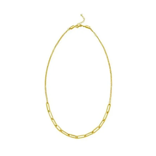 14K Yellow Gold Adjustable Paperclip Link 16
