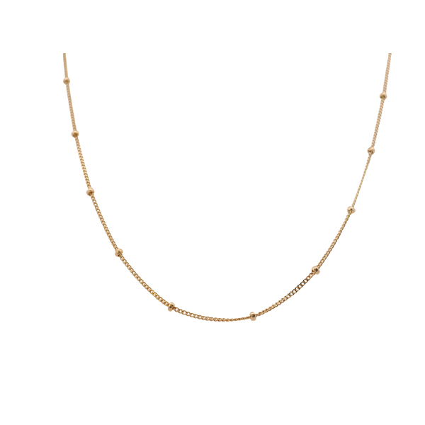 14K White Gold Beaded Curb Chain Necklace - 18 inches West and Company Auburn, NY