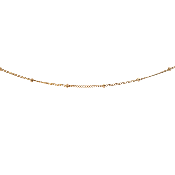 14K Yellow Gold Beaded Curb Chain Bracelet - 6.5 inches West and Company Auburn, NY