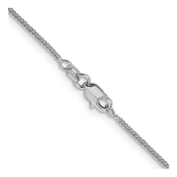 14K White Gold .8mm 16 Inch Diamond Cut Quadra Wheat Chain With Lobster Claw Clasp West and Company Auburn, NY