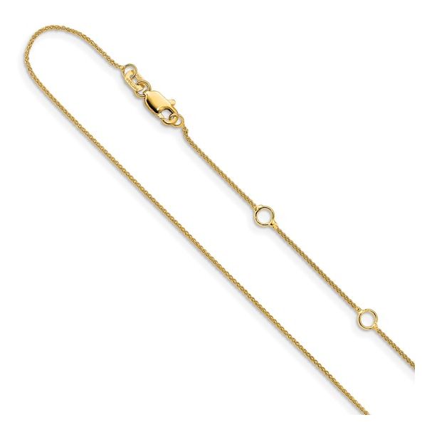 14K Yellow Gold Adjustable Spiga Chain with Lobster Claw Clasp 18-20 Inches West and Company Auburn, NY