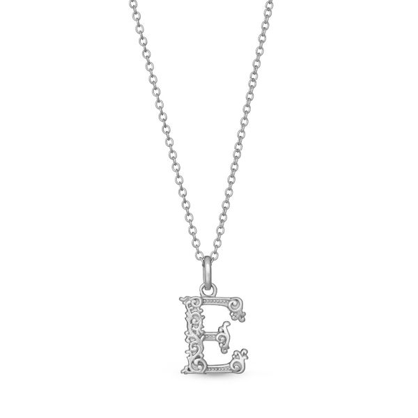 Sterling Silver Letter E Initial Pendant with Adjustable Chain West and Company Auburn, NY