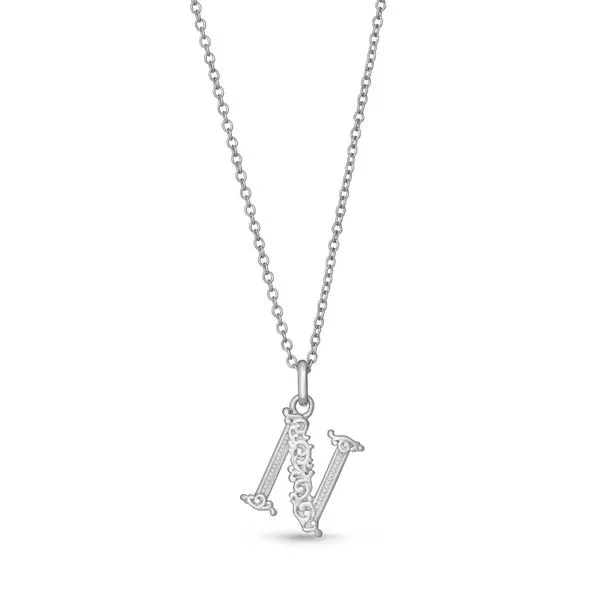 Sterling Silver Initial N Pendant with Adjustable Chain West and Company Auburn, NY