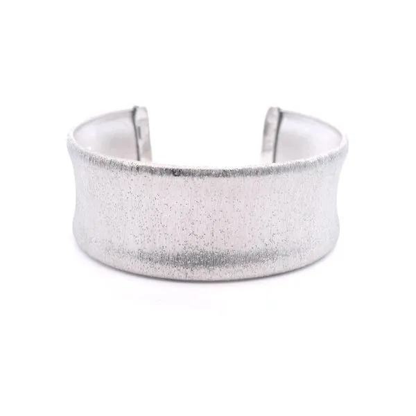 Sterling Silver Rhodium 25.5mm Sandblasted Concave Cuff Bangle ***Special Sale*** Original Price $150 West and Company Auburn, NY
