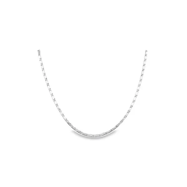 14K White Gold 7 Inch Mirror Link Bracelet with Lobster Claw Clasp West and Company Auburn, NY