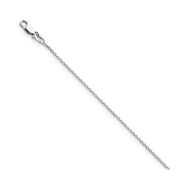 Sterling Silver Rhodium Plated 1.25mm Cable Chain With Extender and Lobster Claw Clasp West and Company Auburn, NY