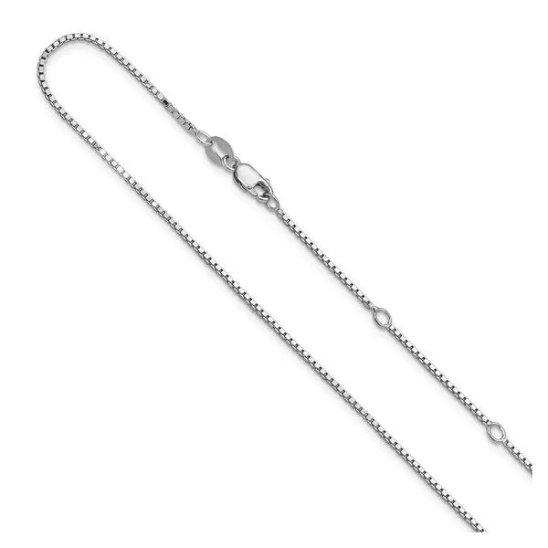 Sterling Silver 1.1mm Adjustable Box Chain 16-18IN with Lobster Claw Clasp West and Company Auburn, NY