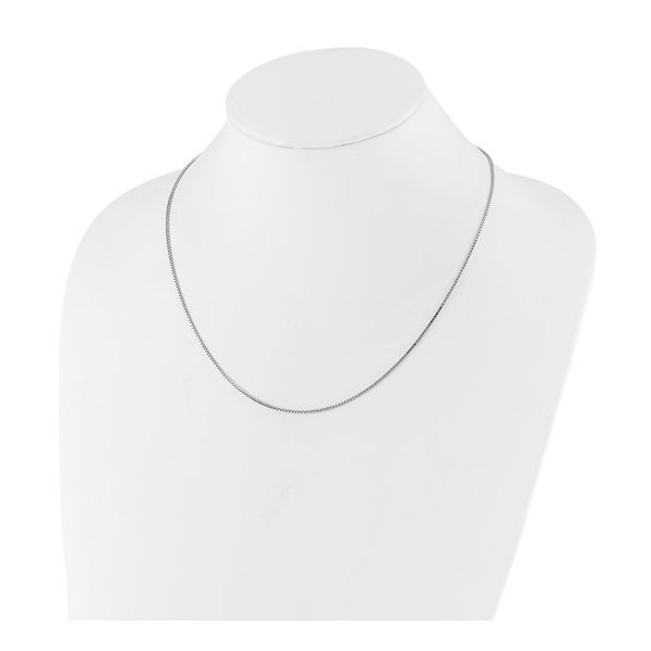 Sterling Silver 1.15mm Adjustable Box Chain - To 30 Inches Rhodium Plated Image 2 West and Company Auburn, NY