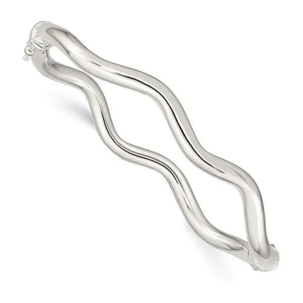 Sterling Silver Wavy Hinged Bangle West and Company Auburn, NY