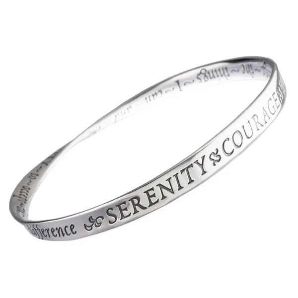 Sterling Silver Serenity Prayer Mobius Bangle Bracelet West and Company Auburn, NY
