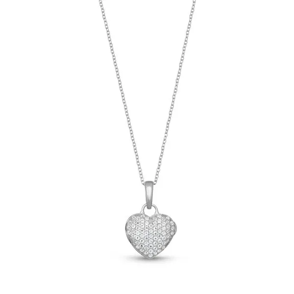 Sterling Silver Cubic Zirconia  Pave Heart Locket West and Company Auburn, NY
