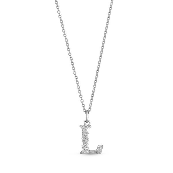 Sterling Silver Initial L Pendant on Cable Chain with Lobster Claw Clasp West and Company Auburn, NY