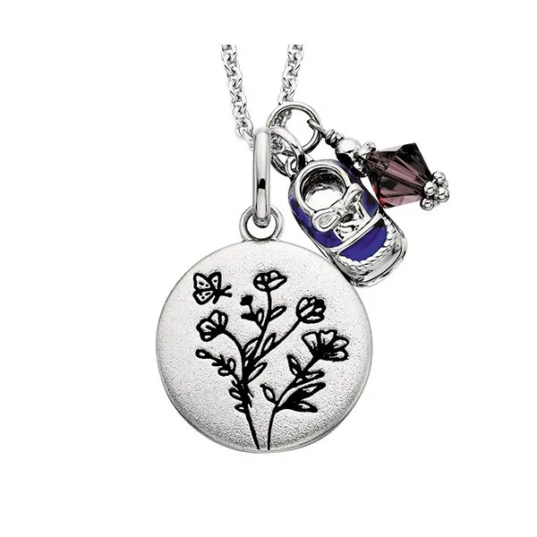 Sterling Silver Flower and Butterfly Pendant with Adjustable Chain West and Company Auburn, NY