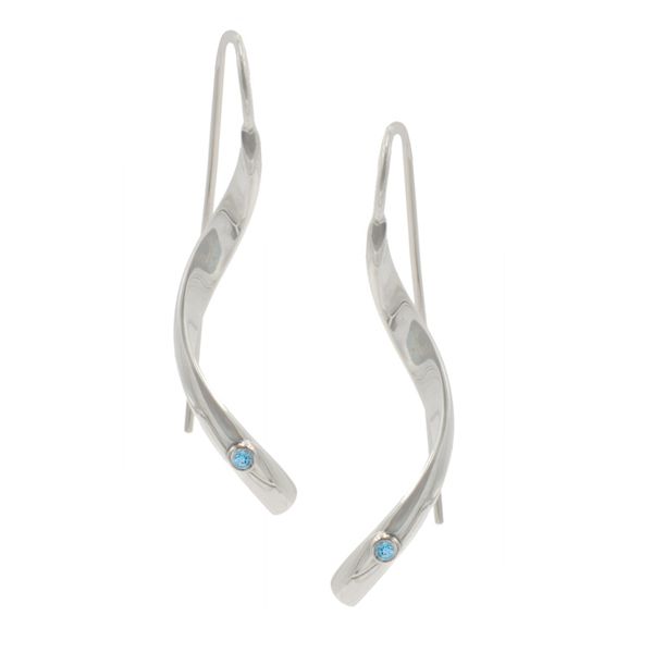 Sterling Silver and Blue Topaz Double Helix Dangle Earrings West and Company Auburn, NY
