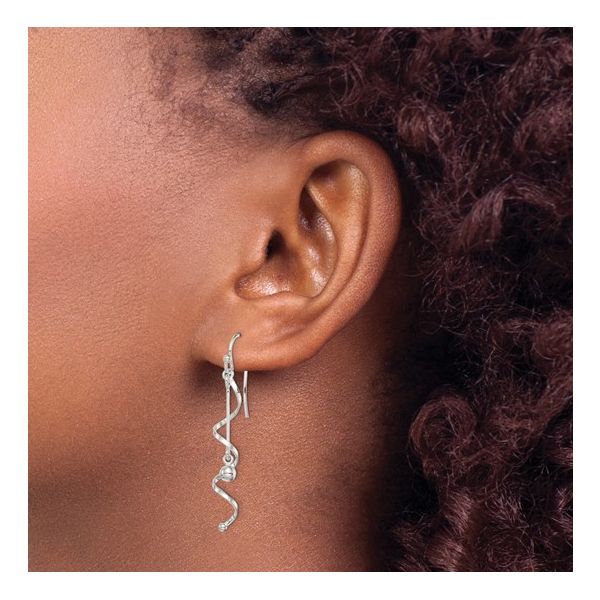 Sterling Silver Polished Twisted Dangle Earrings West and Company Auburn, NY