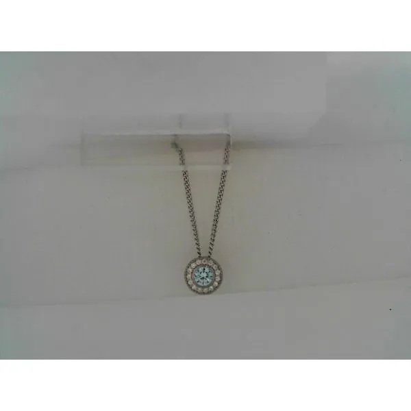 Sterling Silver Simulated Aquamarine and Simulated Diamond Necklace West and Company Auburn, NY