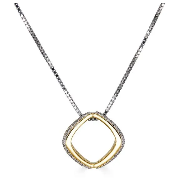 Sterling Silver and Yellow Gold Plated White Sapphire Pendant West and Company Auburn, NY