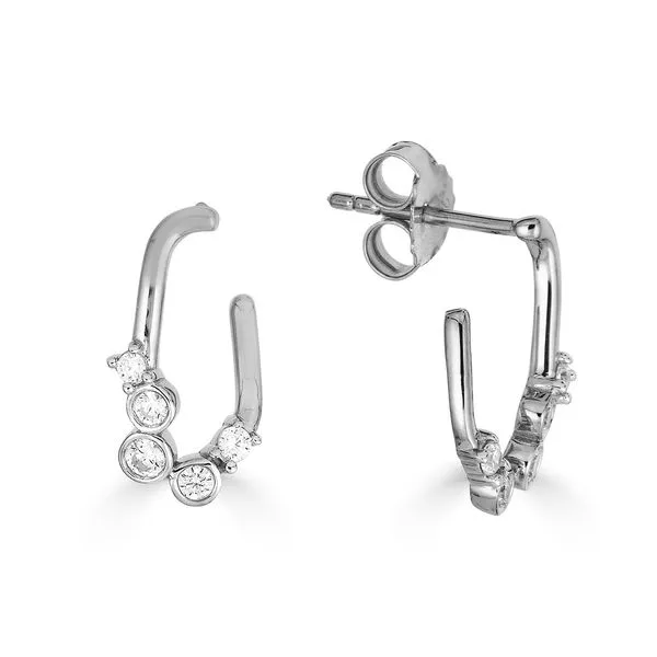 Sterling Silver and White Sapphire Earrings West and Company Auburn, NY