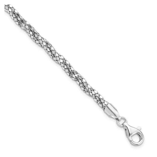 Sterling Silver Polished Mesh Sparkle Bracelet 7.5 Inches West and Company Auburn, NY
