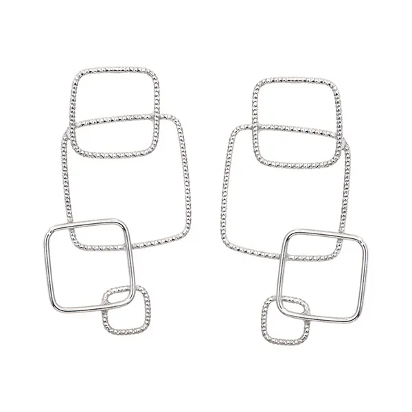 Sterling Silver Textured Geometric Earrings West and Company Auburn, NY