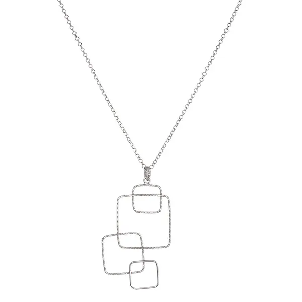 Sterling Silver Geometric Pendant on Adjustable Cable Chain 18-20 Inches West and Company Auburn, NY