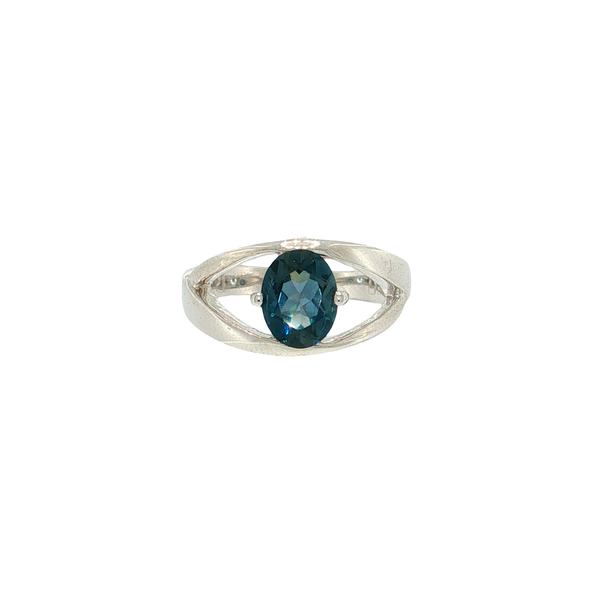 Sterling Silver London Blue Topaz Ring Image 3 West and Company Auburn, NY