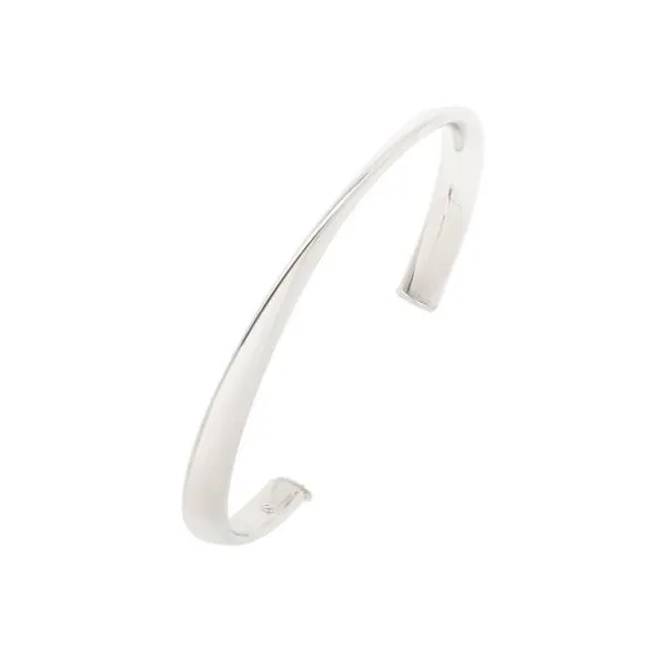 Sterling Silver Polished Sculpted Cuff Bangle Image 2 West and Company Auburn, NY