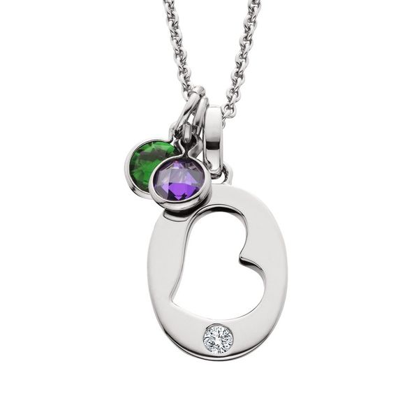 Sterling Silver Open Heart Pendant with Bezel Set CZ Accent and Adjustable Chain 18-20IN West and Company Auburn, NY
