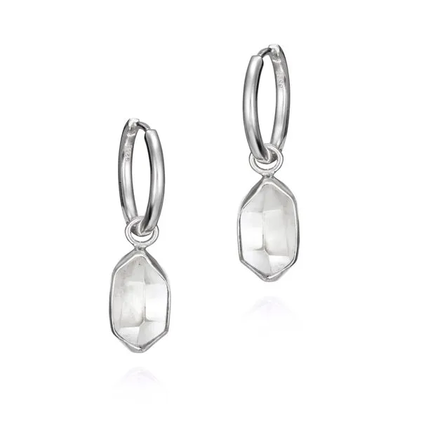 Sterling Silver Herkimer Diamond Quartz Dangle Earrings (Dangles are Removable) West and Company Auburn, NY