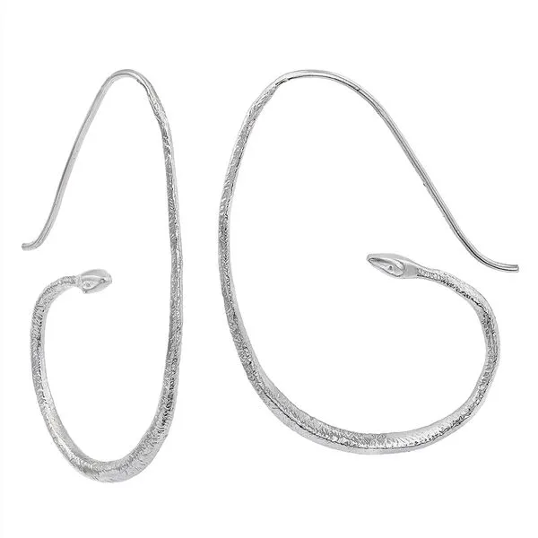 Sterling Silver Swirl Hoop Snake Earrings West and Company Auburn, NY