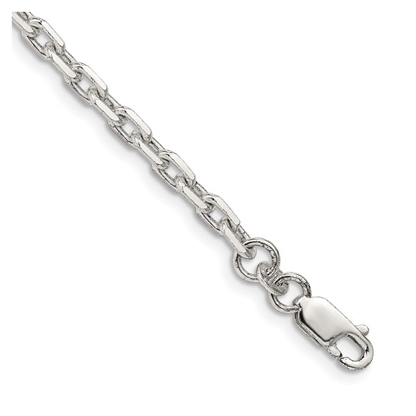 Sterling Silver 3.95mm Beveled Oval Cable Chain 8 Inches with Lobster Claw Clasp West and Company Auburn, NY