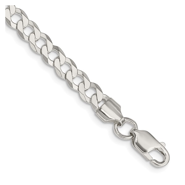 Sterling Silver 5.75mm Flat Curb Chain Bracelet 8 Inches with Lobster Claw Clasp West and Company Auburn, NY