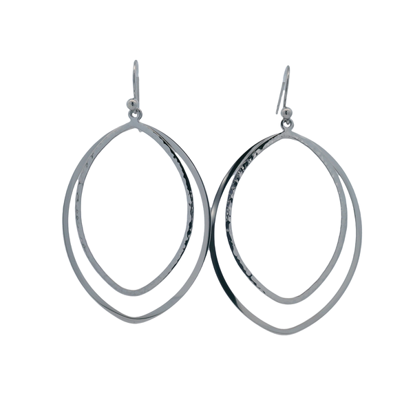 Sterling Silver Double Oval Drop Earrings West and Company Auburn, NY
