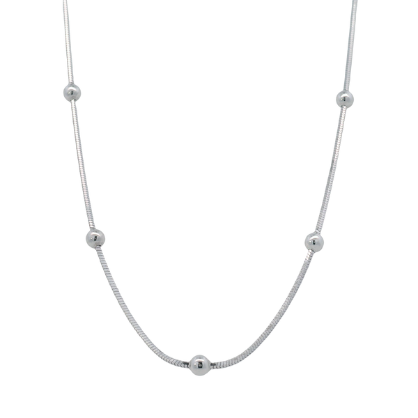 Sterling Silver 20 Inch Snake Chain with Beaded Stations West and Company Auburn, NY