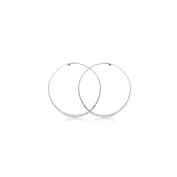 Sterling Silver Twisted Hammered Hoop Earrings West and Company Auburn, NY